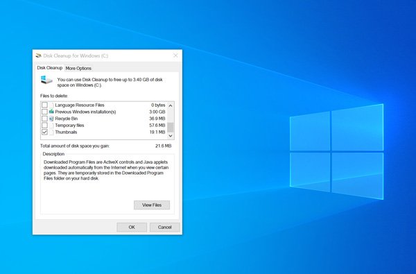 Disk cleanup for window