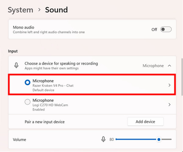 Set Microphone System Default Device