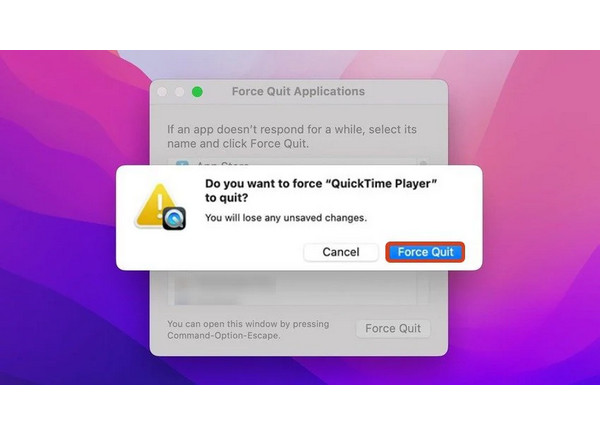 Force Quit Quicktime
