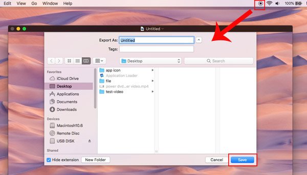 Save quicktime screen recording