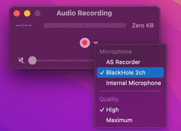Select Blackhole As Audio Microphone