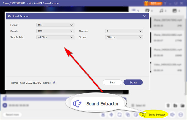 Extract Audio Recording
