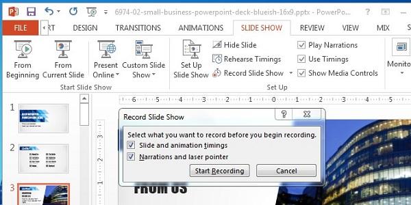 Optag en Powerpoint 2013