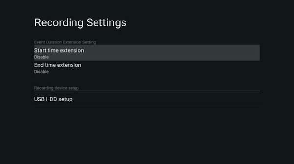 Open Recording Settings
