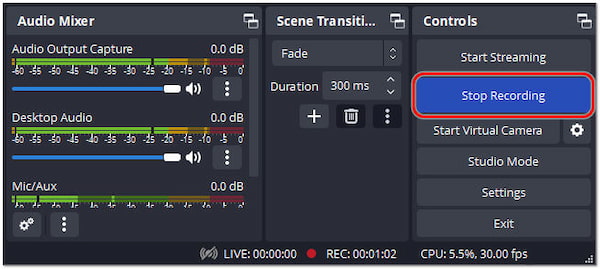 Termina la registrazione audio