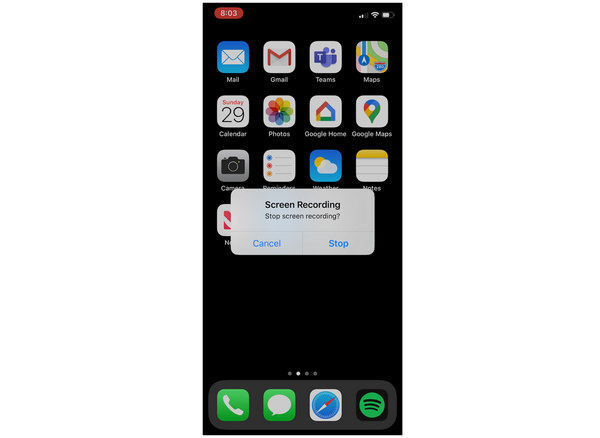 iPhone Stoppa inspelningen