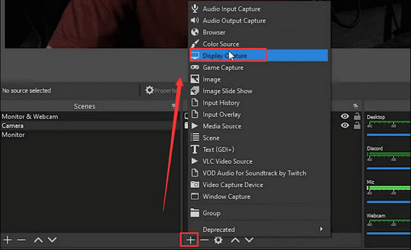 Select Display Caputure Option