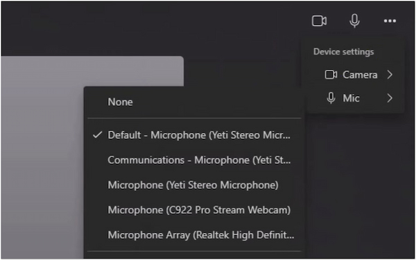 Specify Camera And Microphone