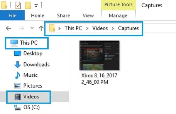 Game DVR Videos Location Windows 10
