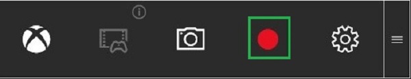 Кнопка записи игровых клипов Game Bar Windows 10