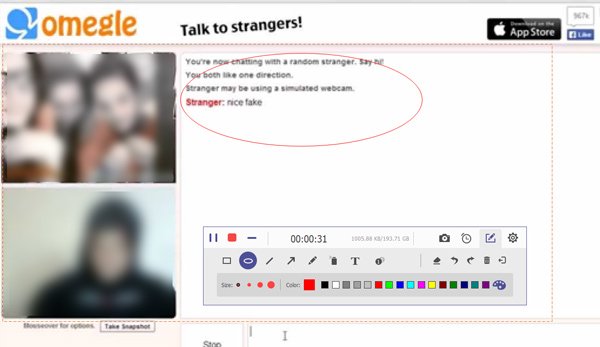 Record Omegle video chatting