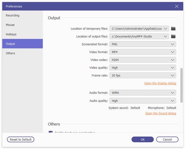 Seleziona la registrazione per fotogrammi