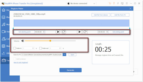 Configure Ringtone Length