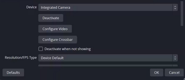 Adjust Added Sources Settings