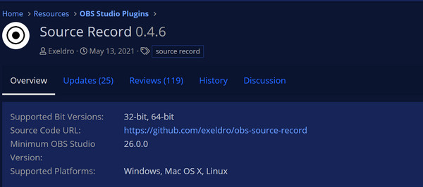 Install Obs Source Record Plugin