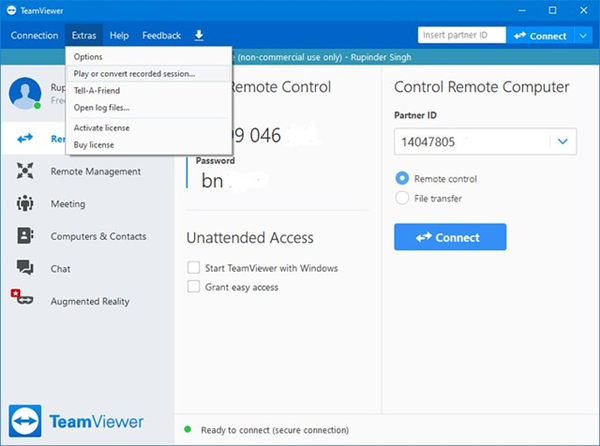 how to use teamviewer for free for extended sessions