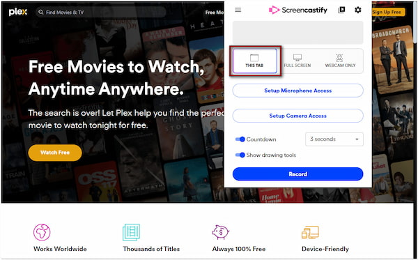 Select Recording Option