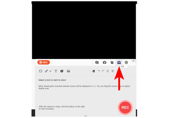 Anymp4 Screen Recorder Webcam Edit Button