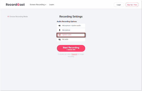 Select Audio Setting