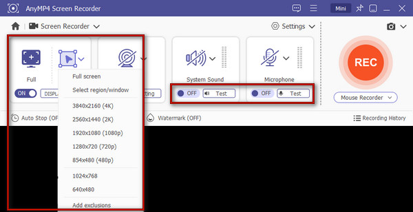 Configure Recording Settings in AnyMP4 Screen Recorder