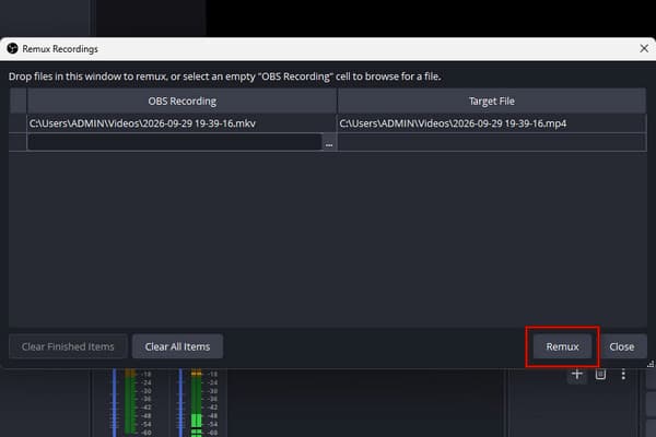 Remux Crashed MKV in OBS