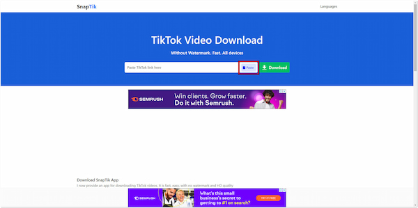 Plak de downloadlink