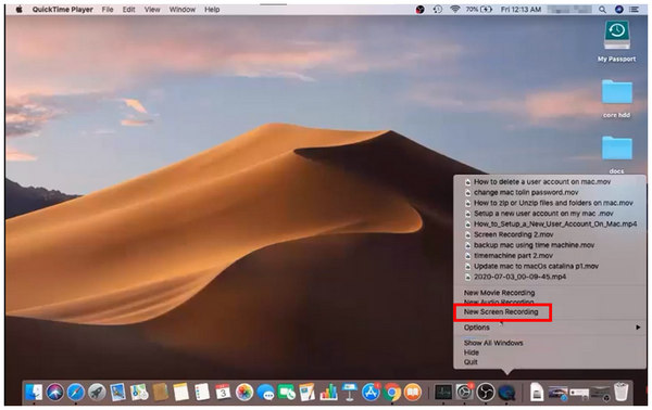 Quicktime New Recording