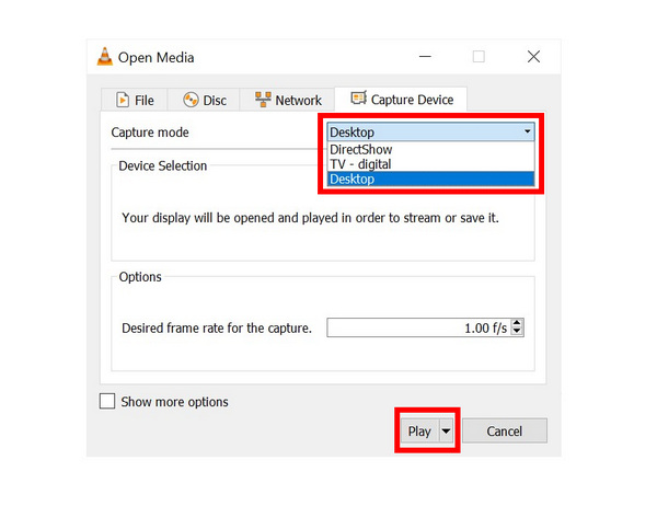 VLC Capture Device Desktop