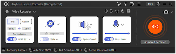 AnyMP4 Ekran Kaydedici Windows 11