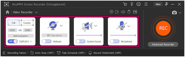 Configurar grabación de vídeo