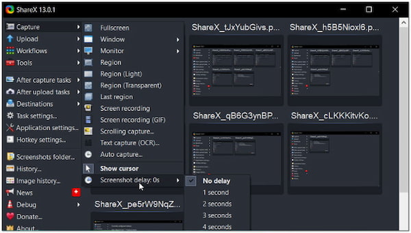 Finestra del registratore dello schermo di ShareX 11