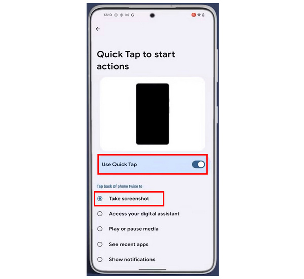 Quick Tap Back Tap Take Screenshot