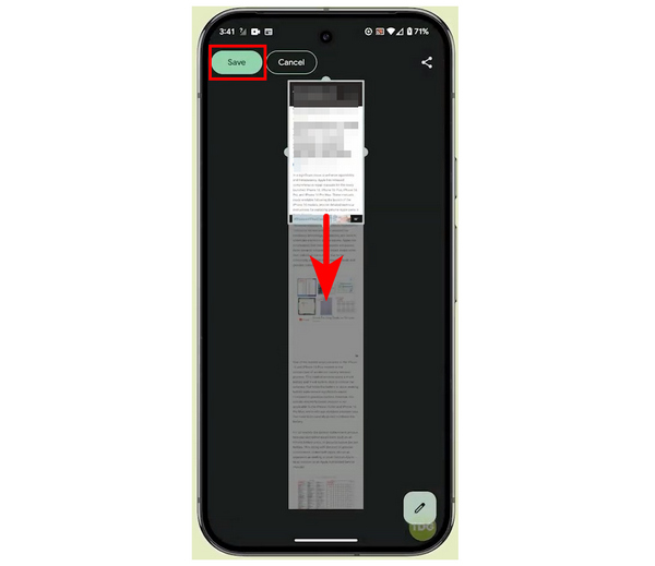 Scrolling Screenshot Select Captured Section