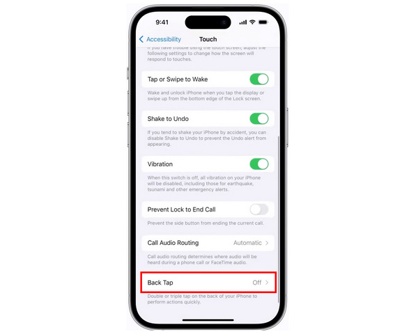 Back Tap Option