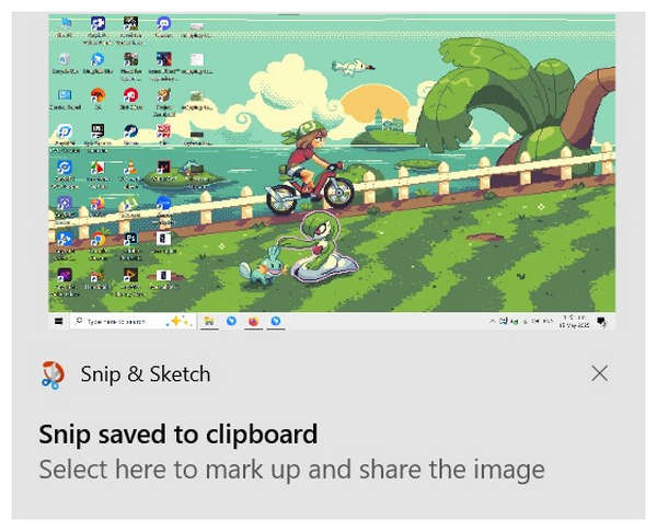 Full Screen Capture Notification