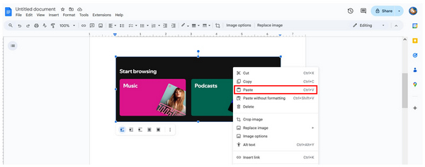 Paste Partial Screenshot