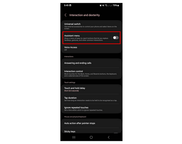 Dexterity Assistant Menu