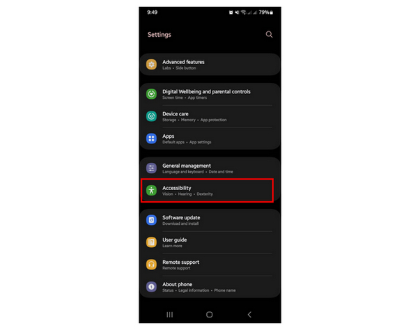 Open Settings Accessibility