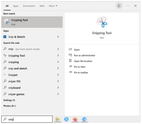 Snipping Tool Open