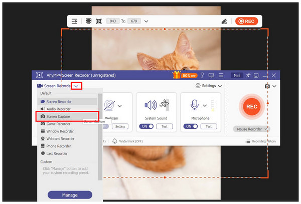 Anymp4 Screen Recorder Screen Capture Mode Scrolling