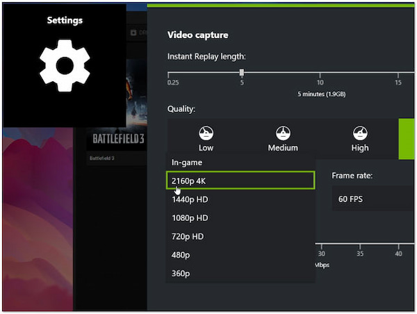 Configure ShadowPlay Recording