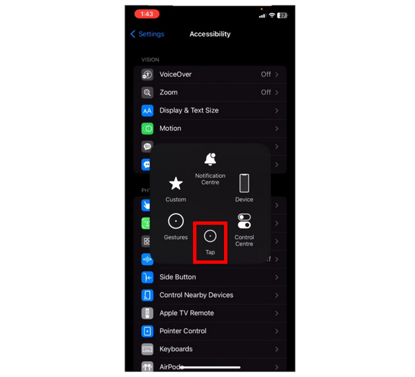 iPhone Tap Select Tap