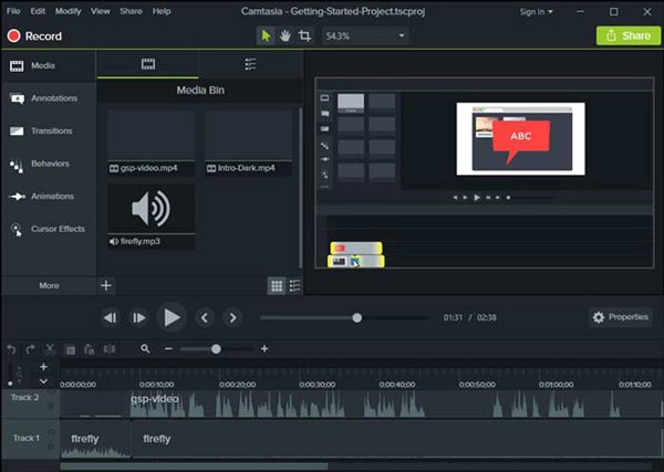 Camtasia-schermopname