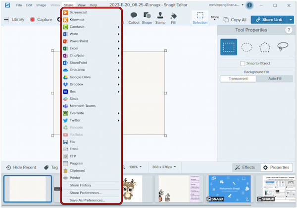 Snagit integrationer