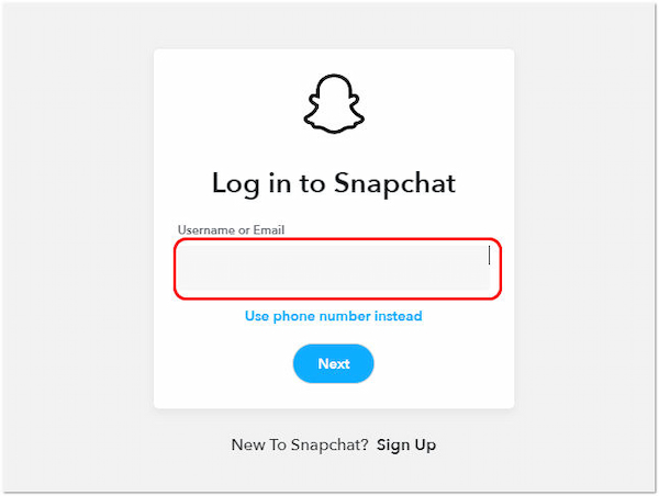 Input Snapchat Credentials