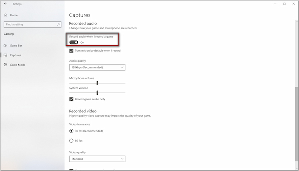 Enable Record Audio