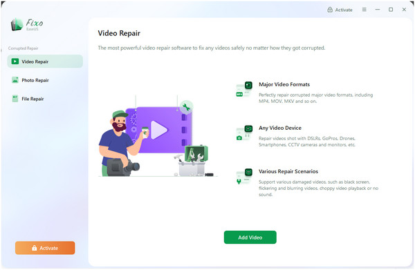 Interface de reparo de vídeo Easeus