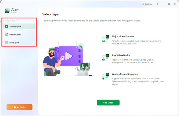 Универсальные функции Easeus Video Repair