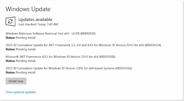 Update Windows OS