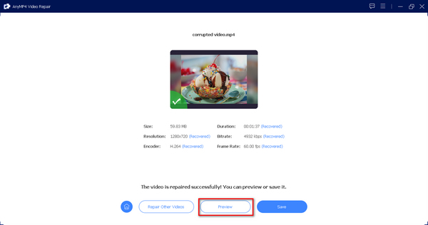 AnyMP4 Repair Preview